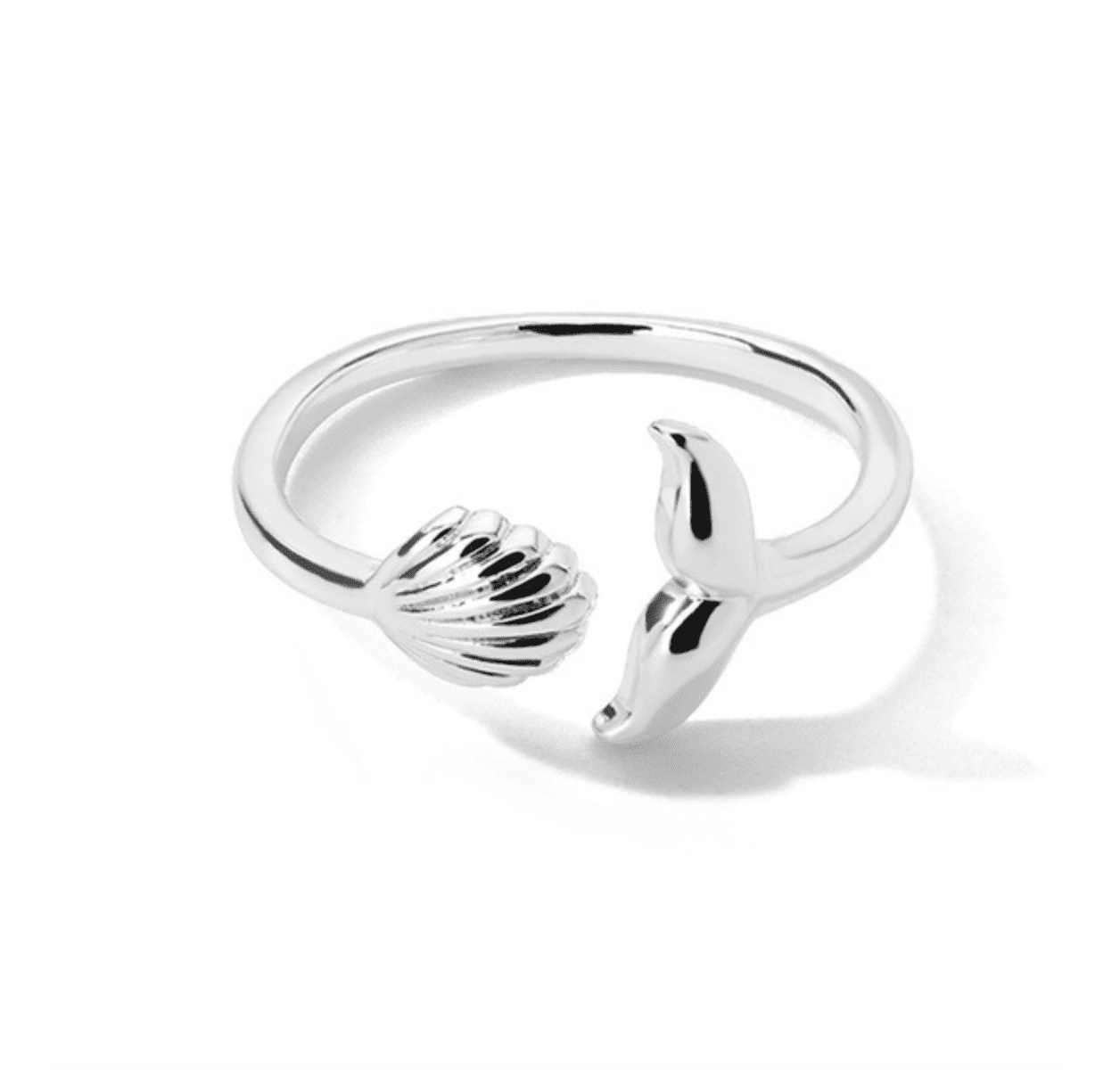 Snäckring Och Silver Sjöjungfrustjärt