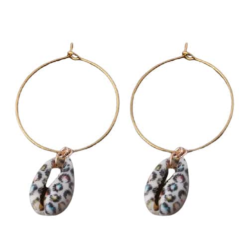 Örhängen Snäckor Leopard Kauri