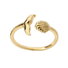 Snäckring Och Guld Sjöjungfrustjärt