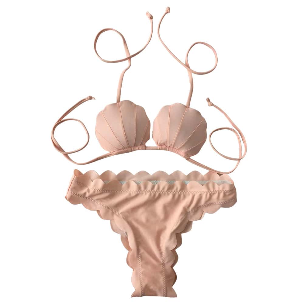 Baddräkt Dam Bikini Med Snäckor Rosa