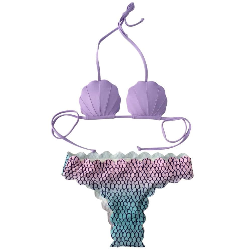 Baddräkt Dam Bikini Med Snäckor Mauve