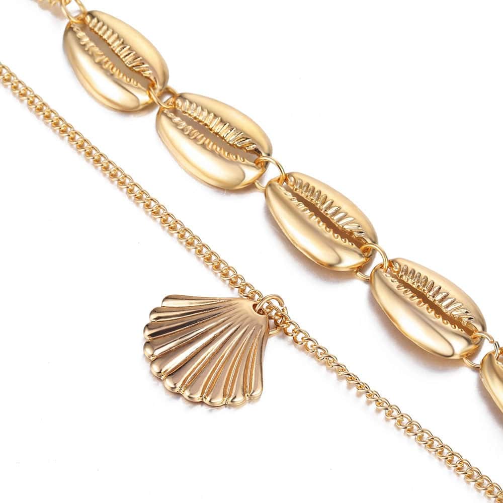 Snäckhalsband Gyllene Shell Hänge Choker