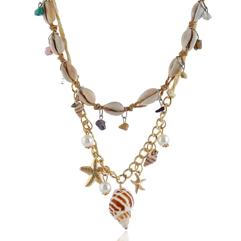 Snäckhalsband Kauris Och Snäckhalsband