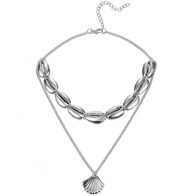 Snäckhalsband Silver Shell Hänge Choker