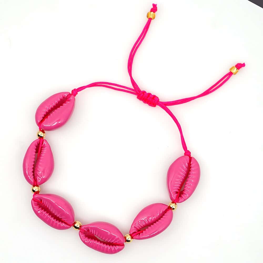 Snäckarmband Rosa Kaurisnäcka