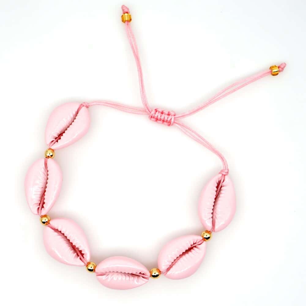 Snäckarmband Pastellrosa Kaurisnäcka