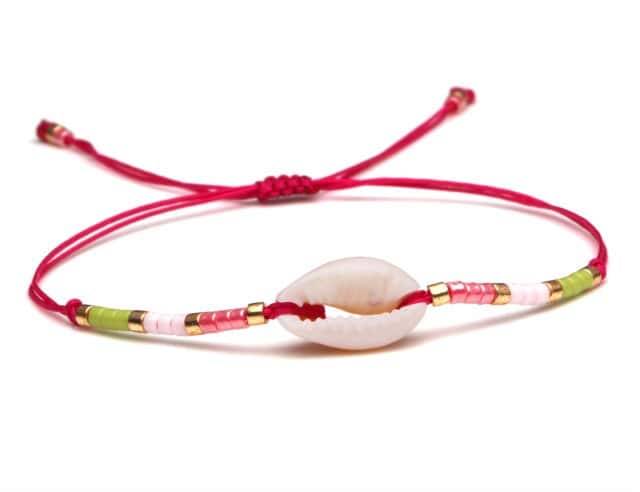 Snäckarmband Rosa Kauris Halsband