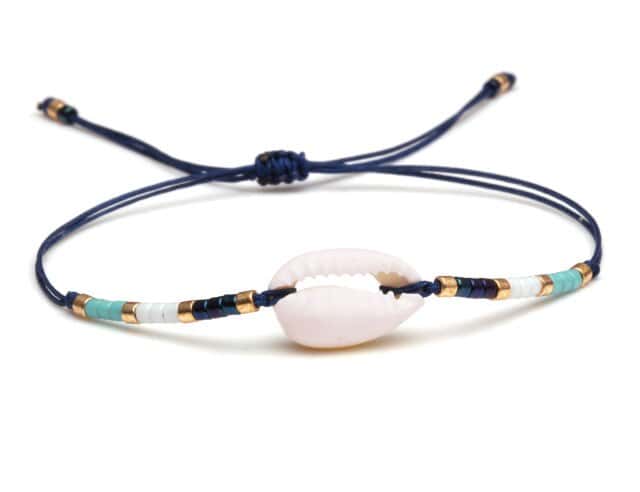 Snäckarmband Midnattsblå Kauris Halsband