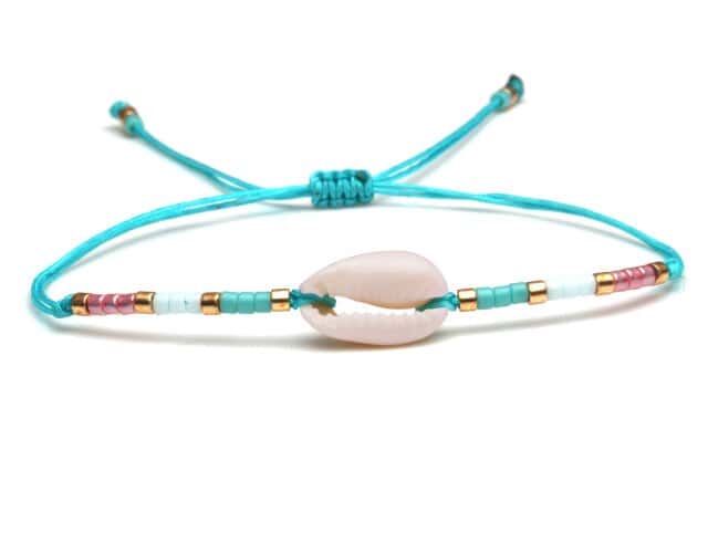 Snäckarmband Turkos Kauris Halsband