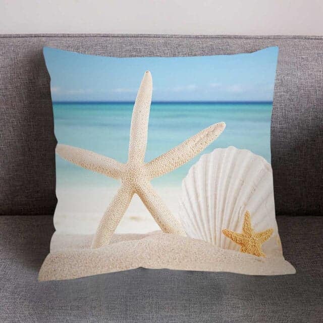 Kudde Snäcka Tryckt Bahamas Strand