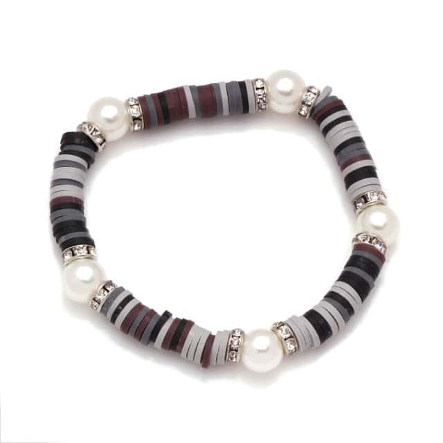 Snäckarmband Svarta Pärlor