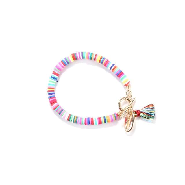 Snäckarmband Platta Djungelpärlor